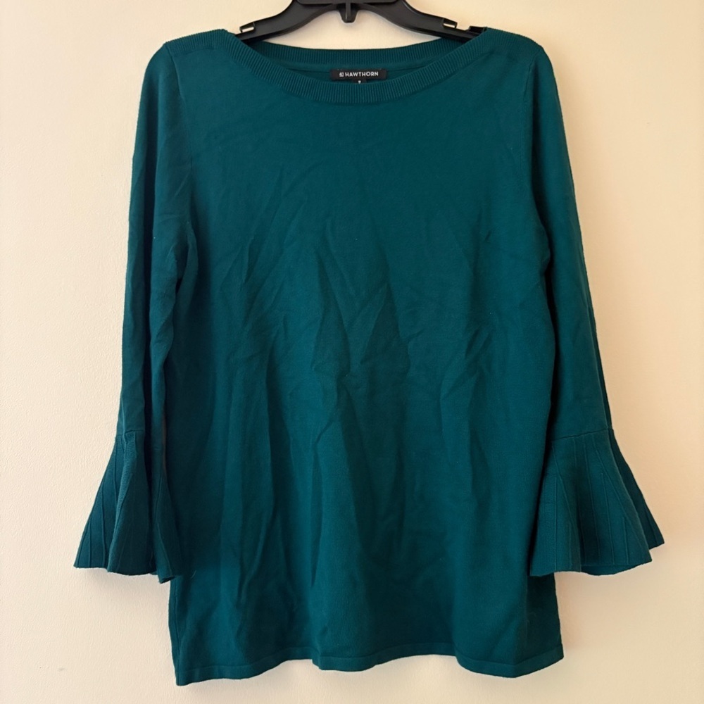 41 Hawthorn Teal Bell Sleeve Tunic Sweater Medium